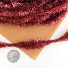 3-1/4" Bumps Metallic Rose Pink Retro Chenille Bump Wired Tinsel Garland ~ 1 yd. (12 bumps)